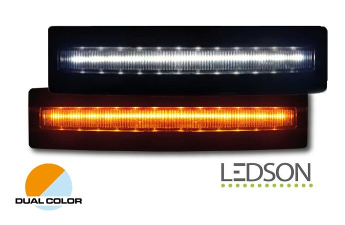 Feux de position de pare-soleil LED Ledson à double couleur commutables pour modèles Scania R/P/G/T