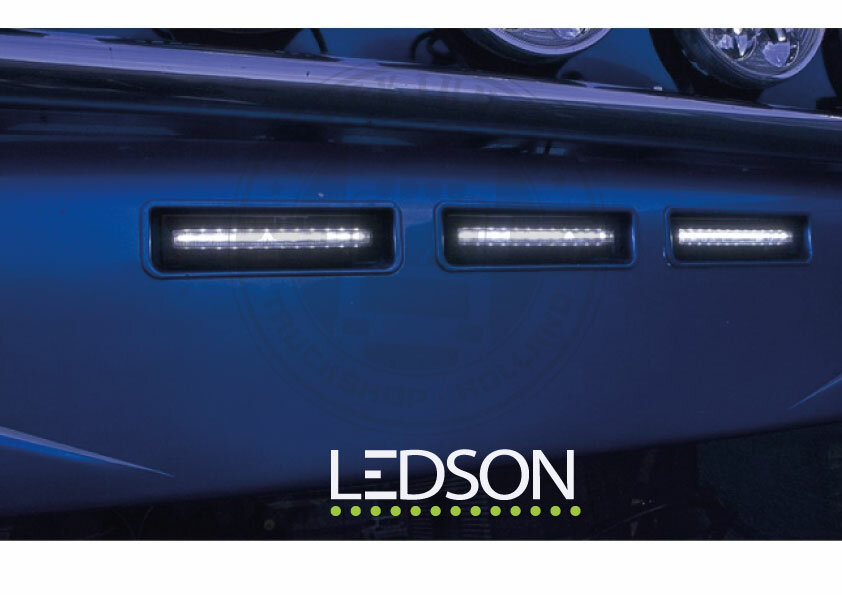Feux de position de pare-soleil LED Ledson à double couleur commutables pour modèles Scania R/P/G/T