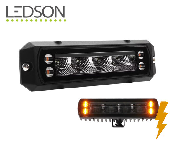 Ledson Luce di Retromarcia con Luce di Avvertimento Integrata E-Marcata 9-36V 4x8W 4x3W IP69K 164x41x61mm