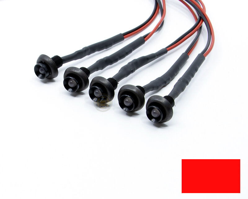 Mini Spots LED 24V Rouge 5 Pièces Cadre Noir