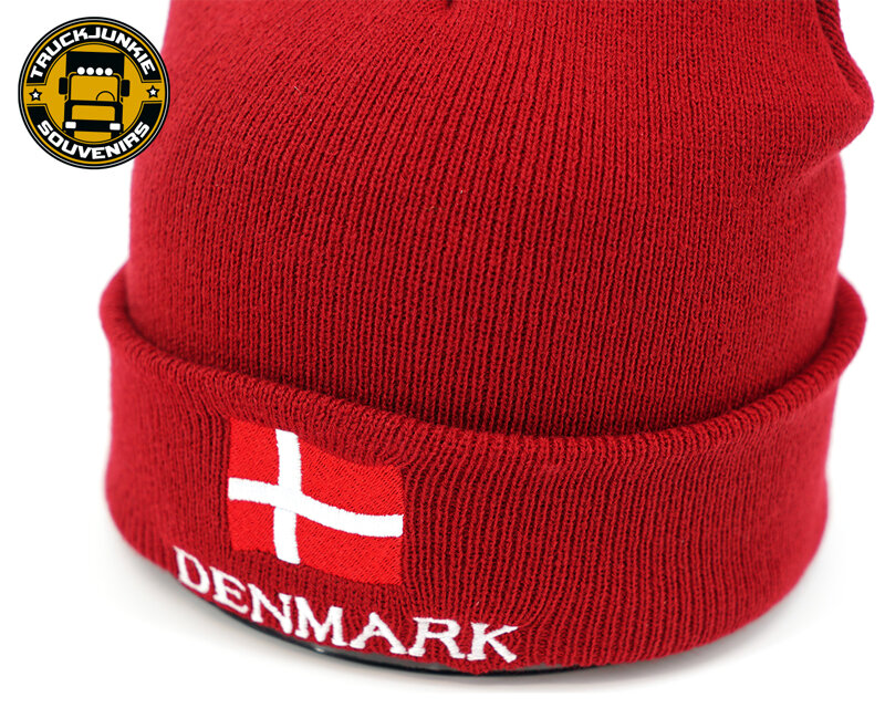 Bonnet Souvenir Nordique Rouge Drapeau Danemark Taille Unique