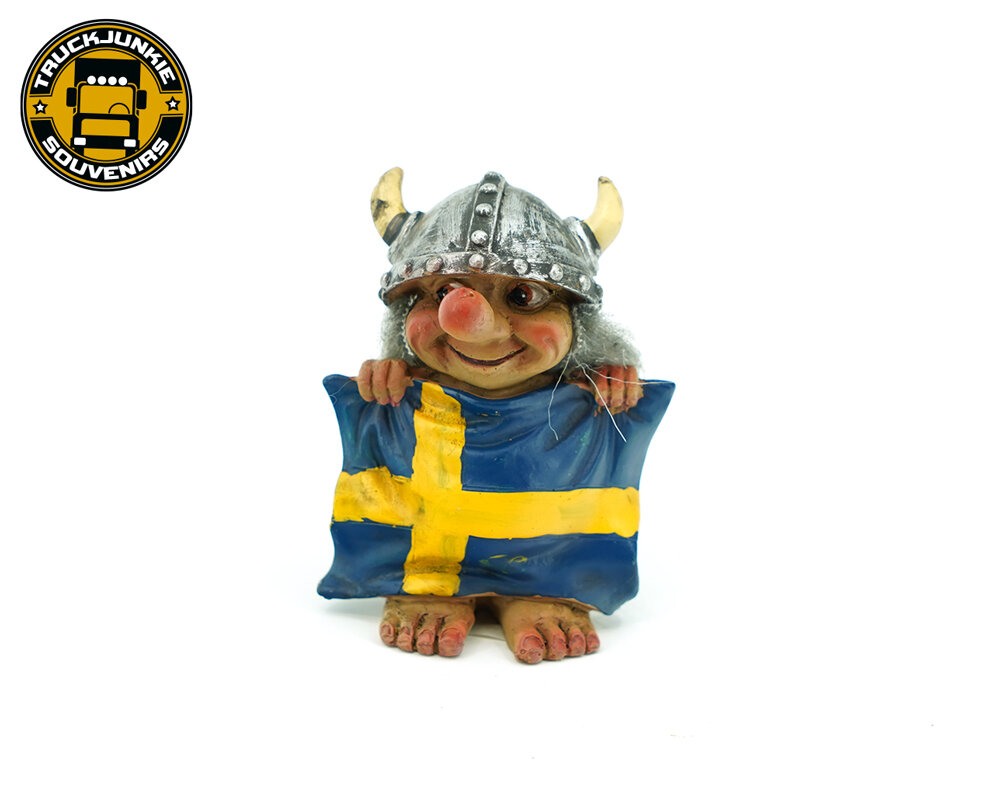 Figurine Viking Troll Boutique de Souvenirs Nordiques 8CM Décoration Drapeau Suédois Cadeau