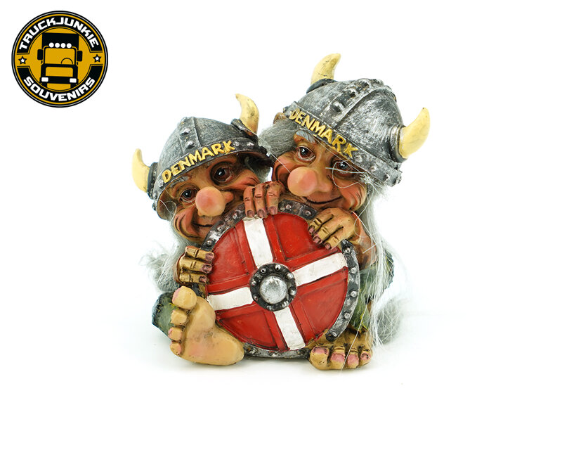 Figurine de Troll Viking Nordique 10CM avec Bouclier Drapeau Danois