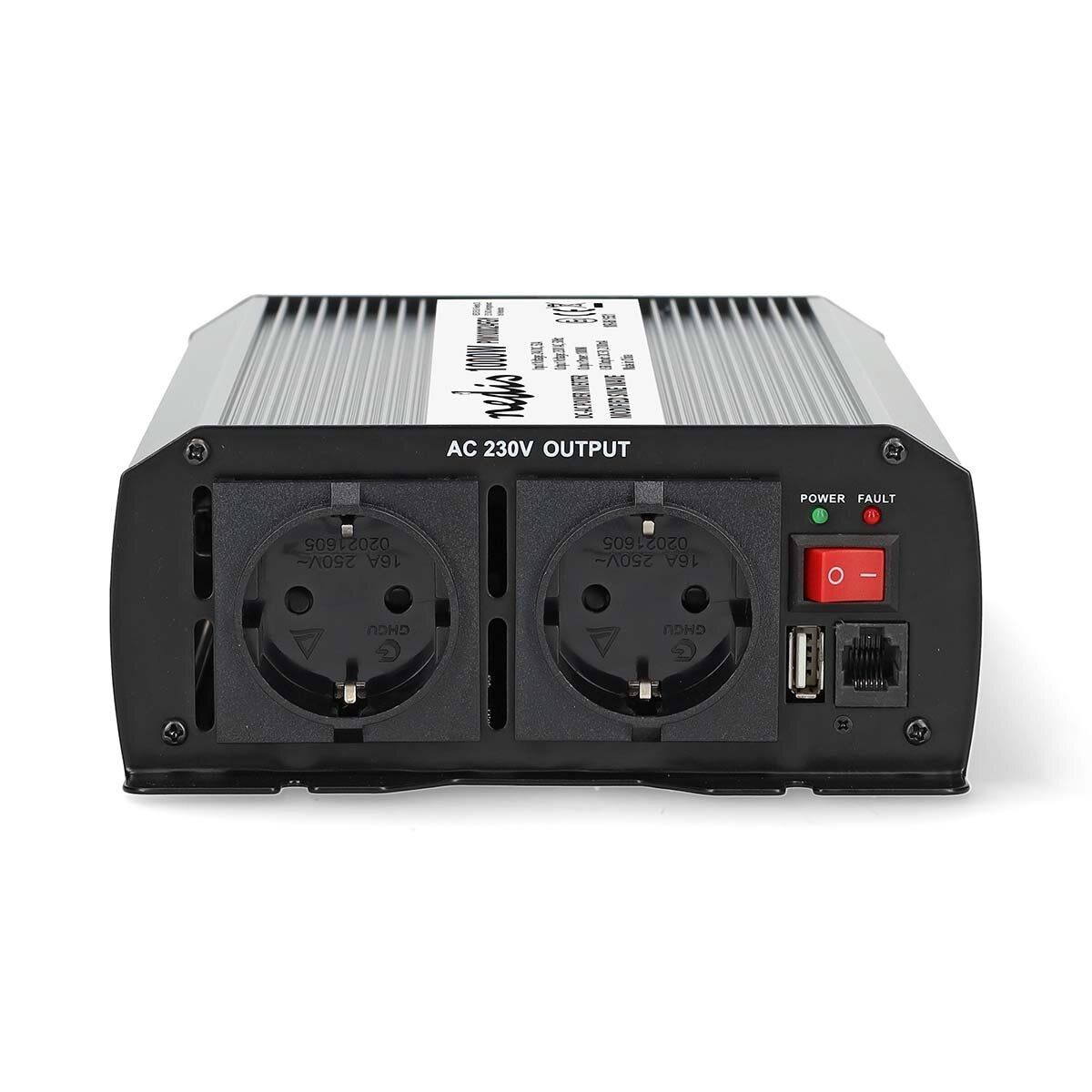 Nedis Onduleur Onde Sinusoïdale Modifiée 24V 1000W Puissance de Crête 2000W