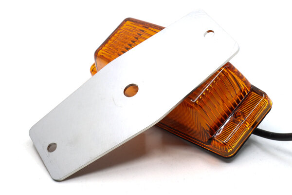 Turbo Truckparts Plaque arrière LED double brûleur en acier inoxydable 2 mm