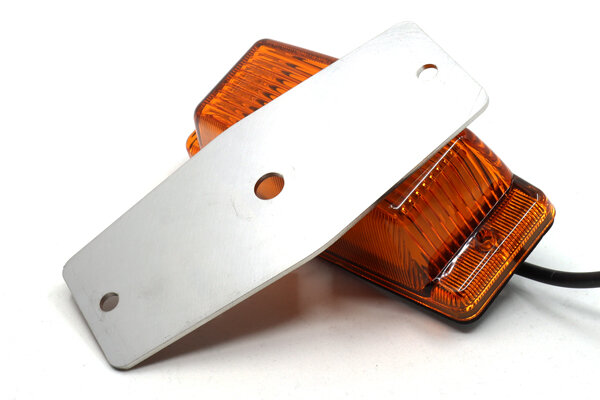 Turbo Truckparts Plaque arrière LED double brûleur en acier inoxydable 2 mm