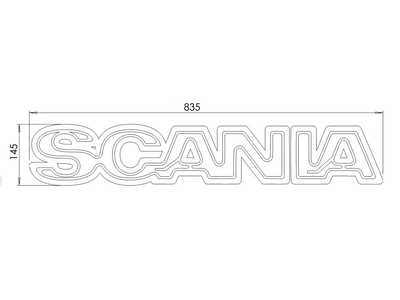 Plaque lumineuse LED Scania IP65 étanche adaptée pour logo de calandre d'origine 24V