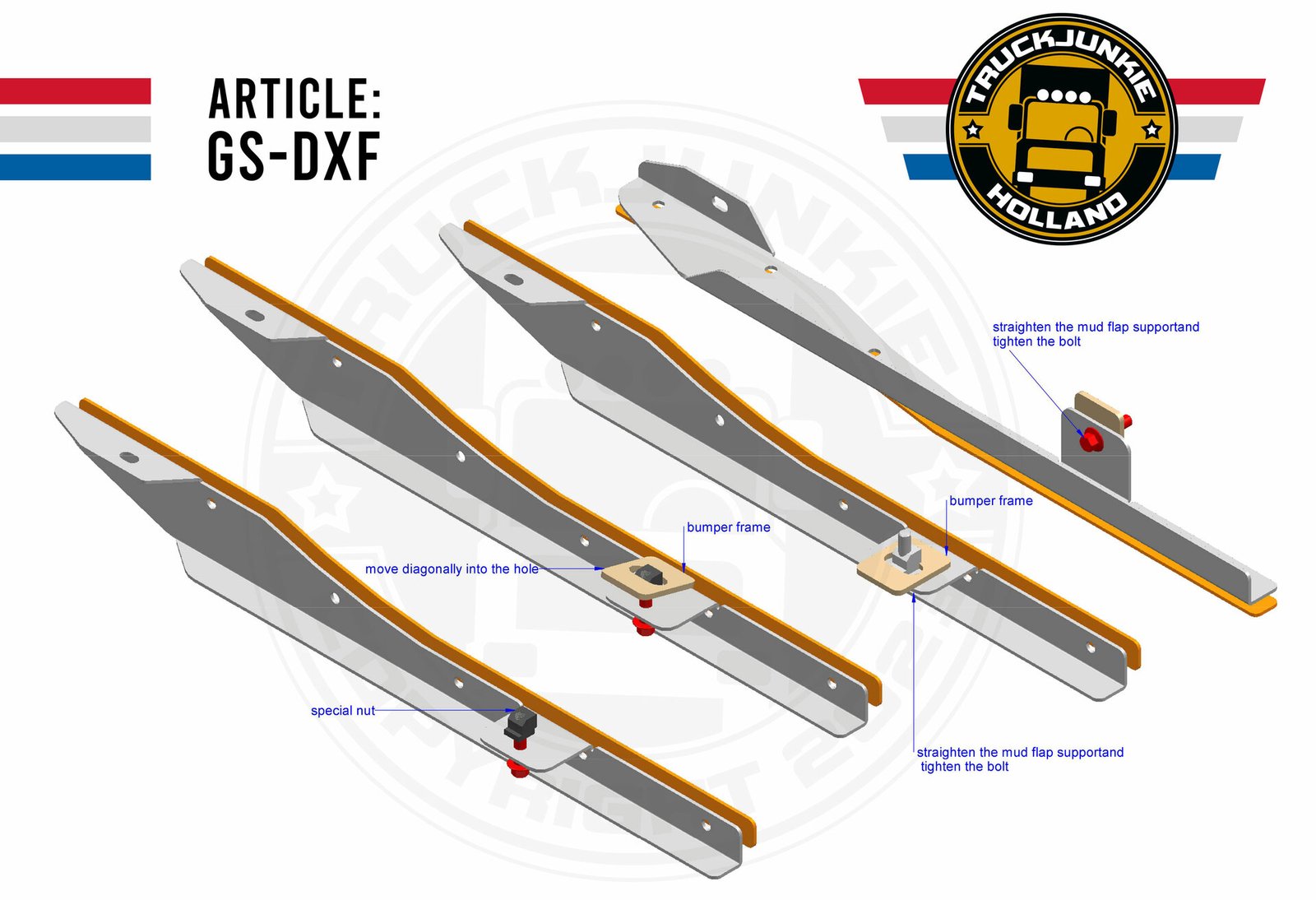 Turbo Truckparts supports de bavettes pour DAF XF Euro 6
