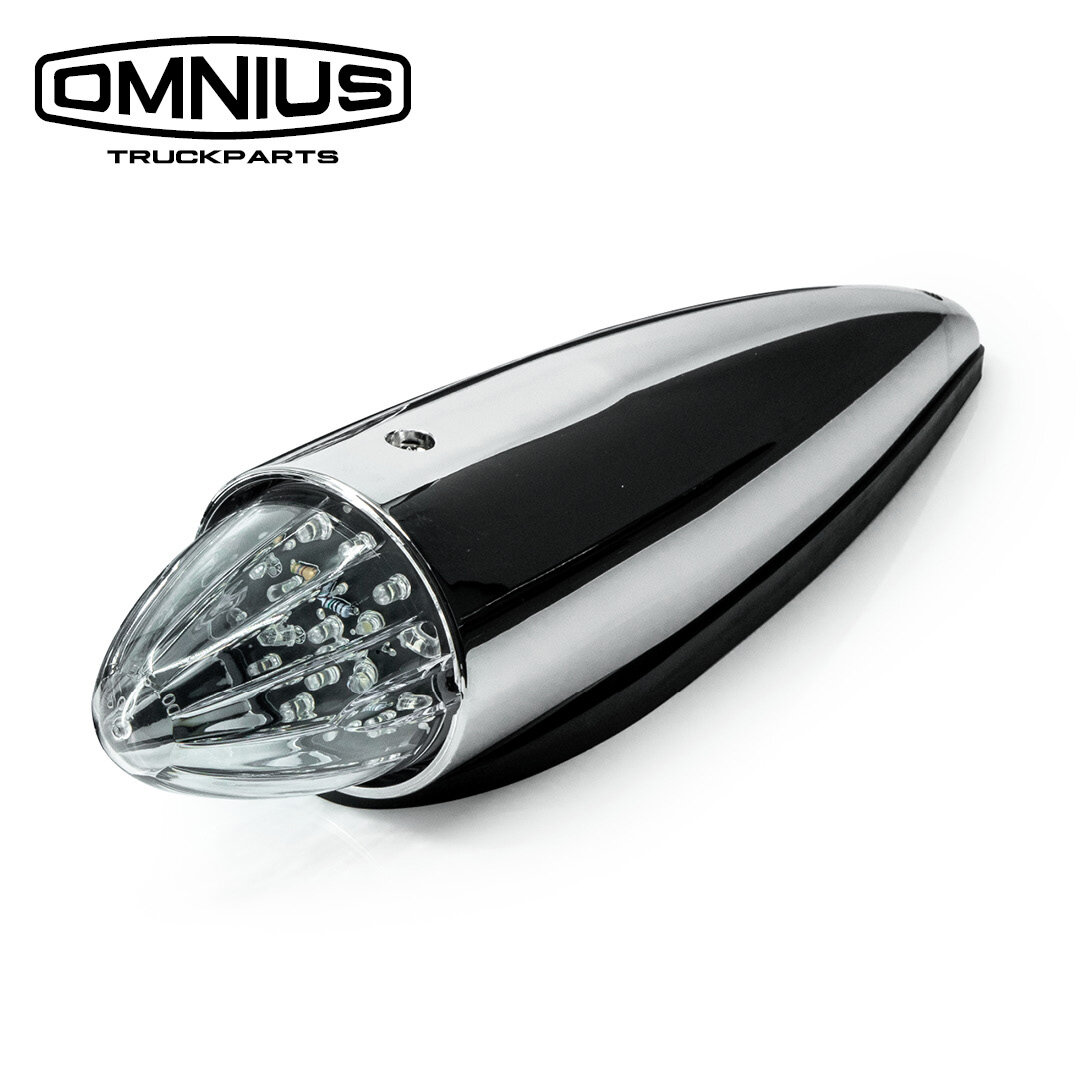 Omnius Torpedo Lampe LED 24 Volts 19 LEDs IP67 Polycarbonate ABS Chromé 380x85x80mm
