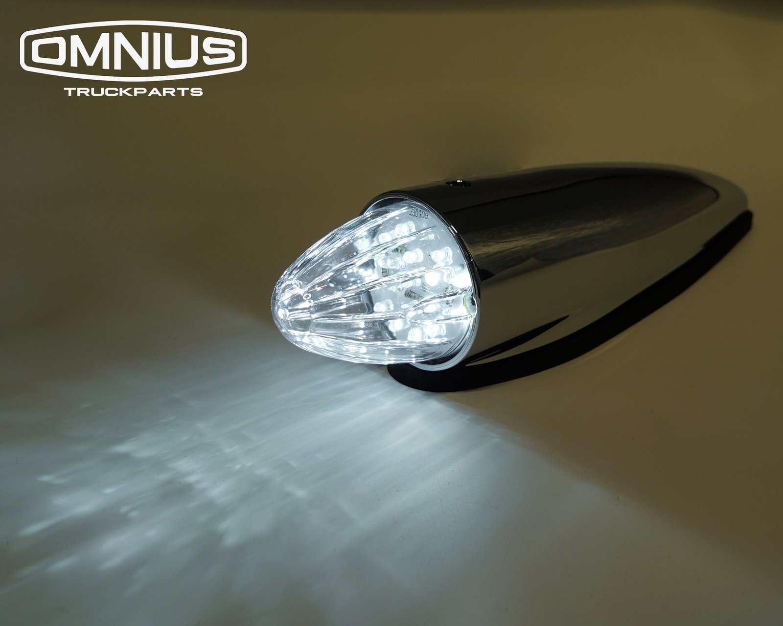 Omnius Torpedo Lampe LED 24 Volts 19 LEDs IP67 Polycarbonate ABS Chromé 380x85x80mm