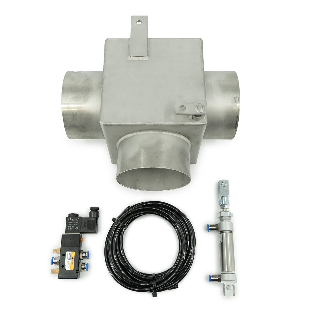 Valvola di scambio scarico in acciaio inox Cilindro a doppio effetto Elettrovalvola 24V 114mm 129mm