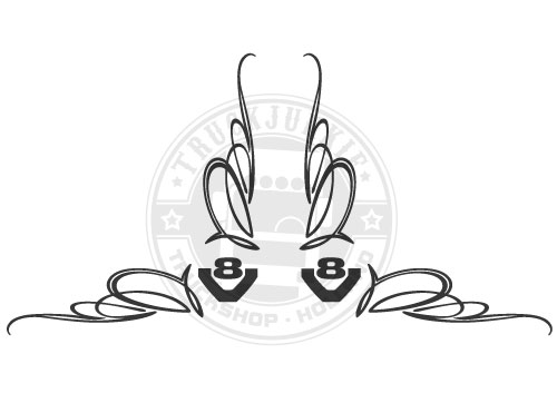 V8 – Autocollant De Fenêtre Coin