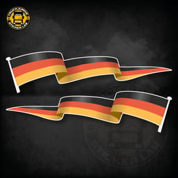 Sticker Waving Flag Set Germany 14cm / 35cm