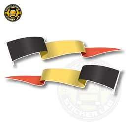 Lot d'autocollants « Drapeau flottant » Belgique 14 cm / 35 cm