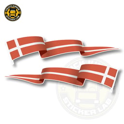Sticker Drapeau Flottant Set Danemark 14cm / 35cm