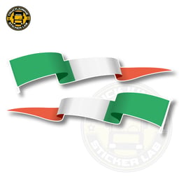Lot d'autocollants « Drapeau flottant » Italie 14 cm / 35 cm