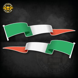 Lot d'autocollants « Drapeau flottant » Italie 14 cm / 35 cm