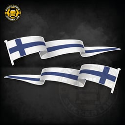 Lot d'autocollants « Drapeau flottant » - Finlande - 14 cm / 35 cm