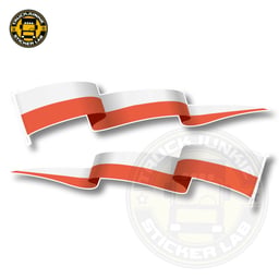 Lot d'autocollants « Drapeau flottant » Pologne 14 cm / 35 cm