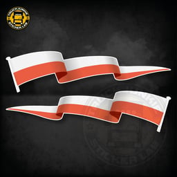 Lot d'autocollants « Drapeau flottant » Pologne 14 cm / 35 cm