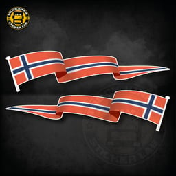 Set di adesivi con bandiera sventolante Norvegia 14 cm / 35 cm