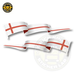 Set di adesivi con bandiera sventolante dell'Inghilterra 14 cm / 35 cm