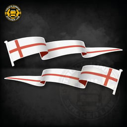 Set di adesivi con bandiera sventolante dell'Inghilterra 14 cm / 35 cm