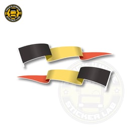 Lot d'autocollants « Drapeau flottant » Belgique 14 cm / 35 cm