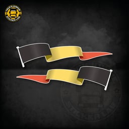 Lot d'autocollants « Drapeau flottant » Belgique 14 cm / 35 cm