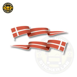 Sticker Drapeau Flottant Set Danemark 14cm / 35cm
