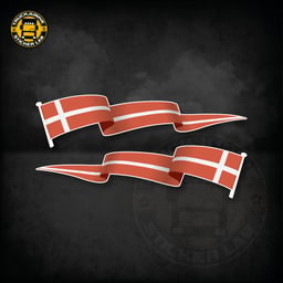 Sticker Drapeau Flottant Set Danemark 14cm / 35cm