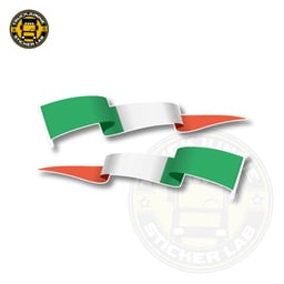Lot d'autocollants « Drapeau flottant » Italie 14 cm / 35 cm