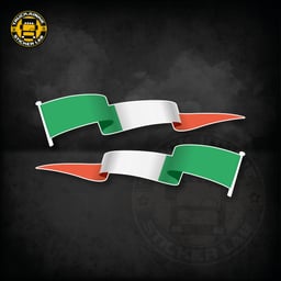 Lot d'autocollants « Drapeau flottant » Italie 14 cm / 35 cm