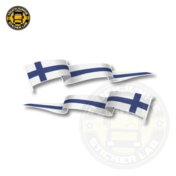Lot d'autocollants « Drapeau flottant » - Finlande - 14 cm / 35 cm