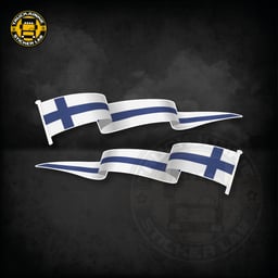 Lot d'autocollants « Drapeau flottant » - Finlande - 14 cm / 35 cm
