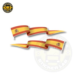 Lot d'autocollants « Drapeau flottant » Espagne 14 cm / 35 cm