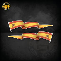 Lot d'autocollants « Drapeau flottant » Espagne 14 cm / 35 cm