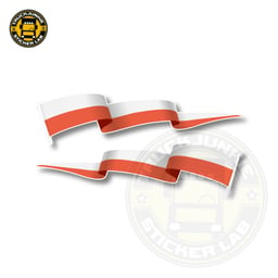 Lot d'autocollants « Drapeau flottant » Pologne 14 cm / 35 cm