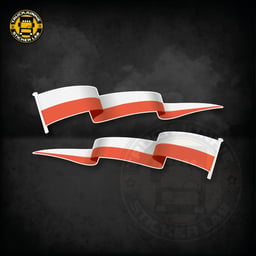 Lot d'autocollants « Drapeau flottant » Pologne 14 cm / 35 cm