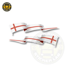 Set di adesivi con bandiera sventolante dell'Inghilterra 14 cm / 35 cm