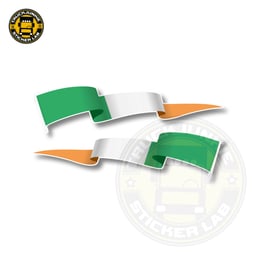 Set di adesivi con bandiera sventolante dell'Irlanda 14 cm / 35 cm