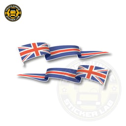 Set di adesivi con bandiera sventolante della Gran Bretagna 14 cm / 35 cm