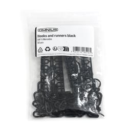 Crochets et glissières Omnius, noir, pour DAF et Mercedes, 50 pièces