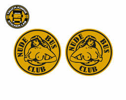 Nude Bus 2 Kleurige Stickerset
