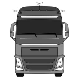 Volvo FH 2012+ Neon Top Light White Amber Type 1 Set L+R