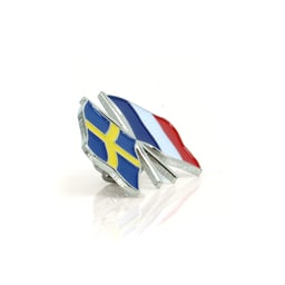 Épingle argentée Suède France 3x2,2cm