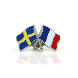 Épingle argentée Suède France 3x2,2cm