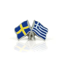 Épingle argentée Suède Grèce 3x2,2 cm
