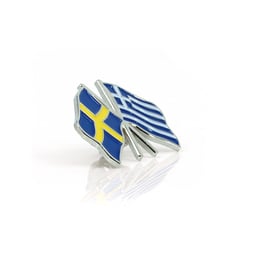 Épingle argentée Suède Grèce 3x2,2 cm