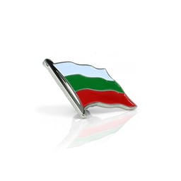 Épingle de drapeau bulgare argentée 2,5x2,5cm